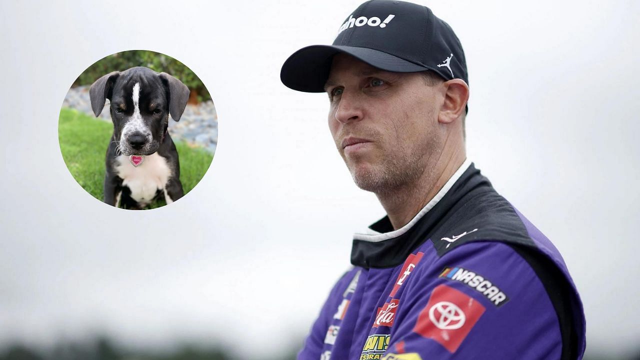 Denny Hamlin looks on. Image Courtesy: Getty. Denny Hamlin