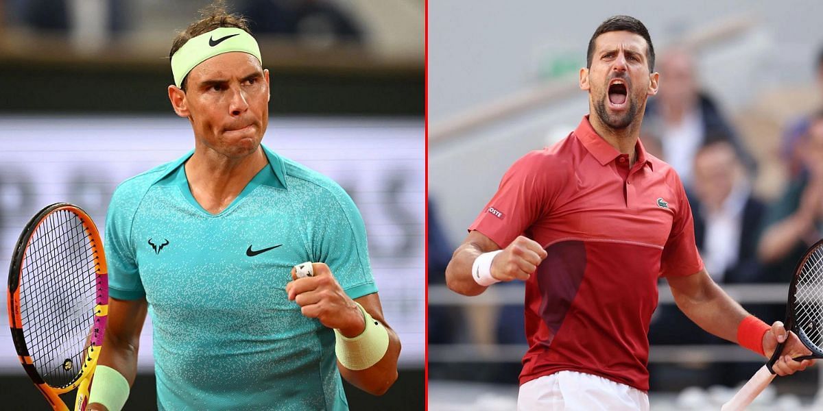 Rafael Nadal (L) Novak Djokovic (R). (Images via GETTY)