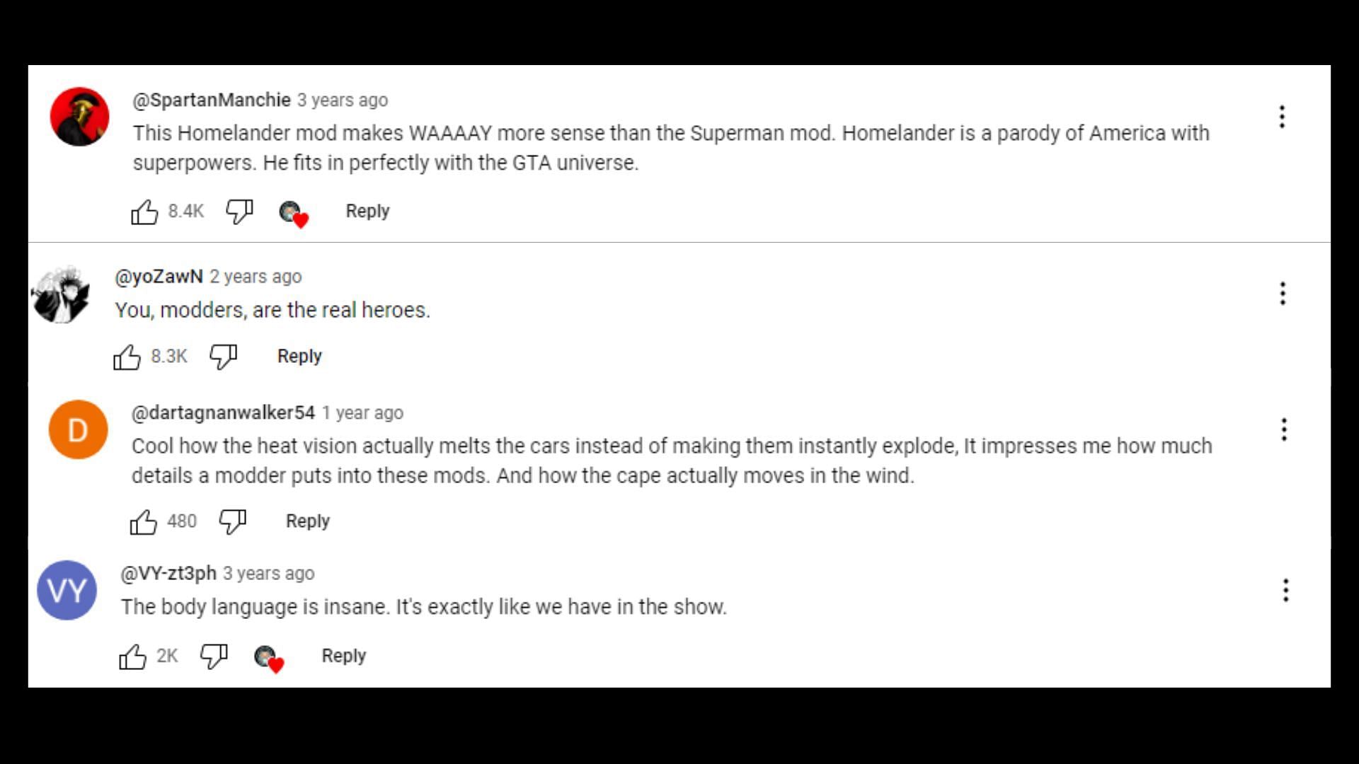 Fans react to The Boys Homelander mod 2/2 (Images via YouTube)