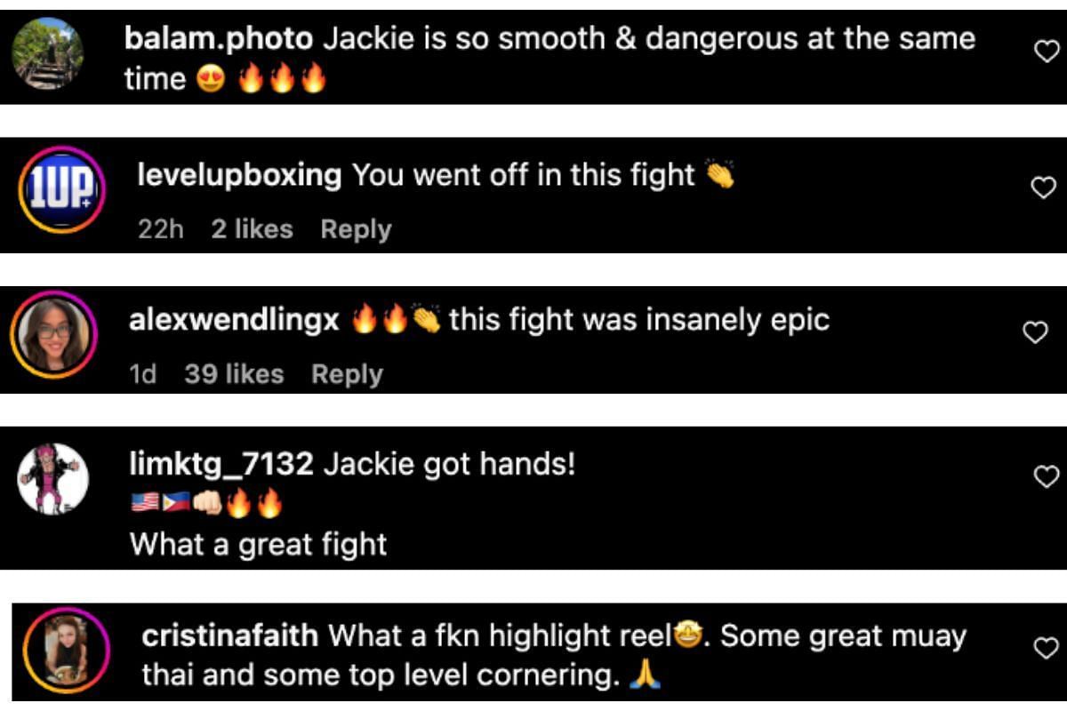 Screenshot of fans&#039; comments