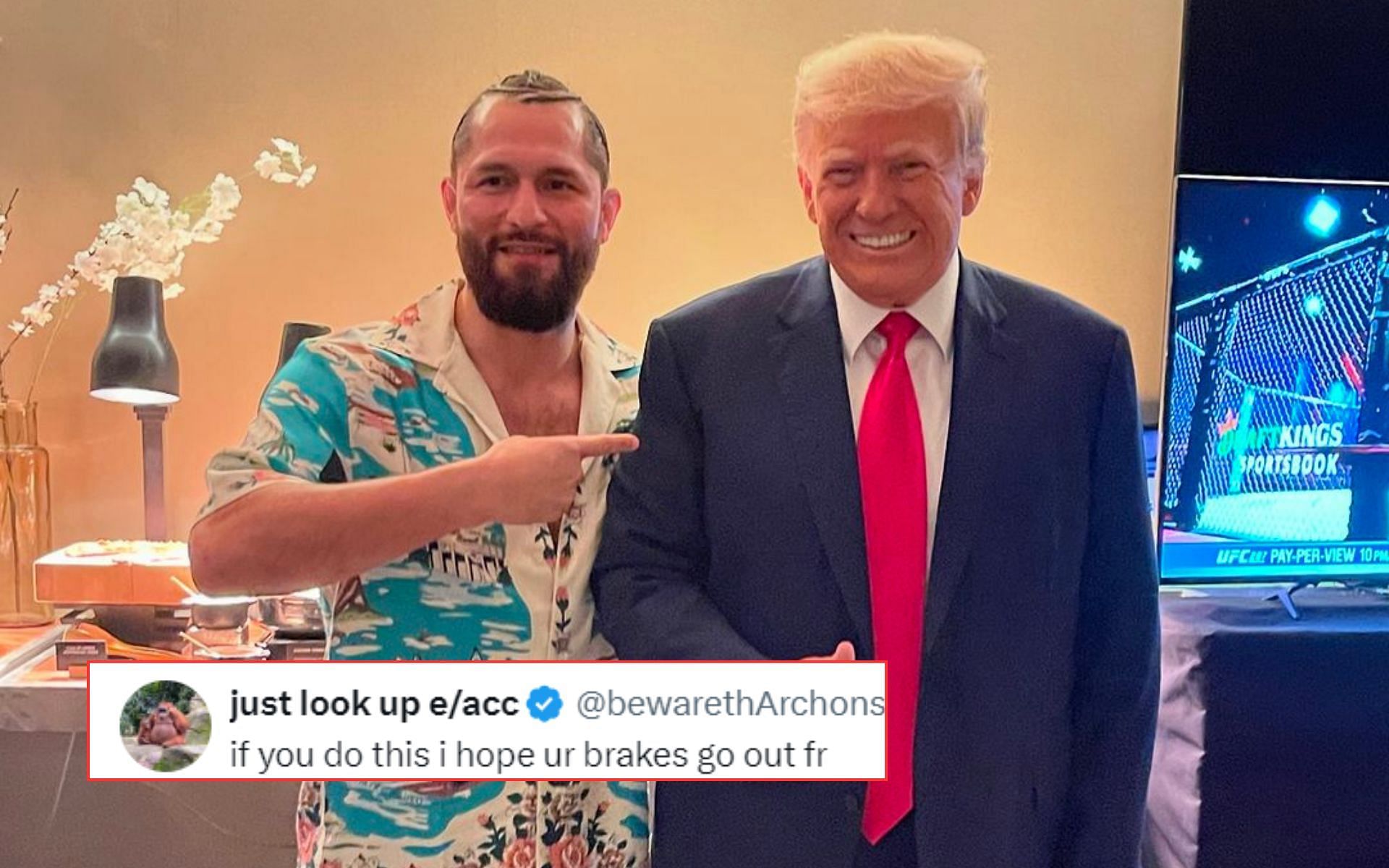 Jorge Masvidal (left) to launch a meme coin to aid Donald Trump