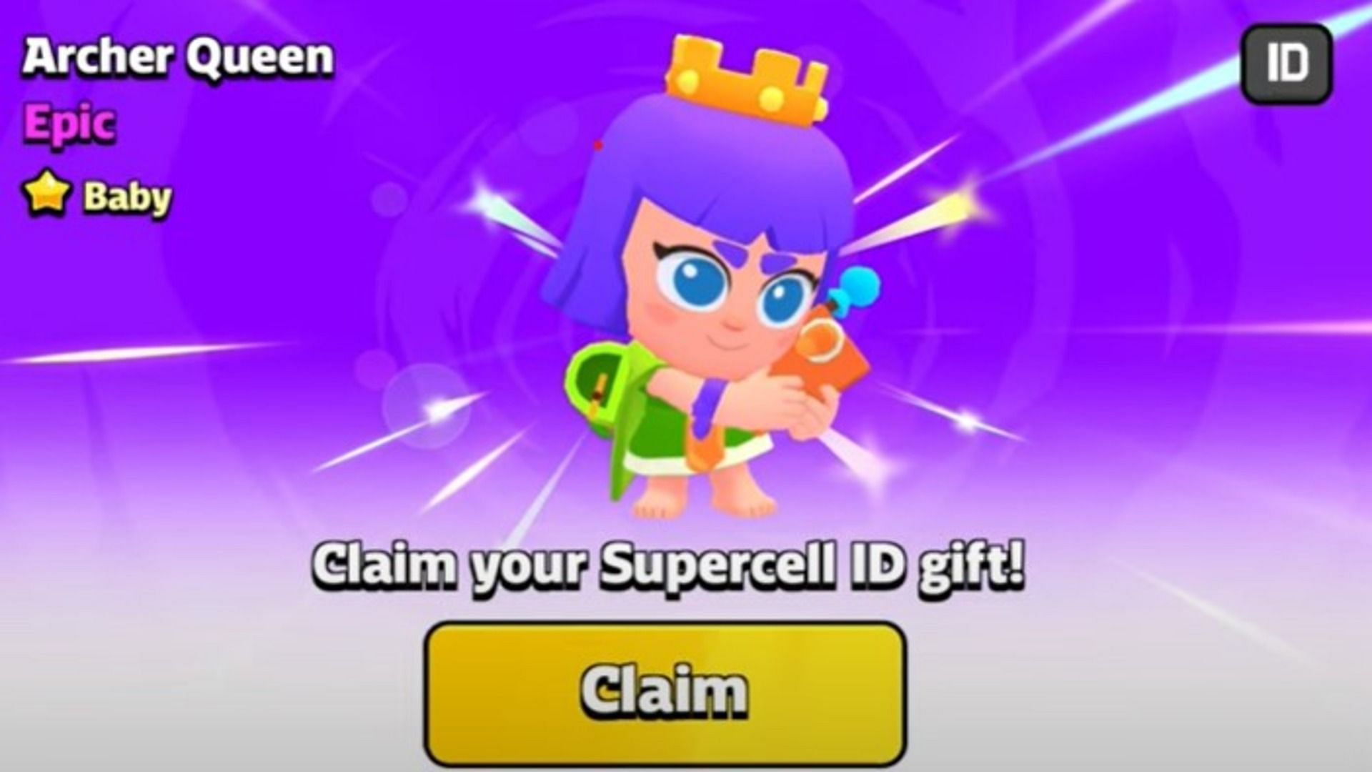 Archer Queen can be unlocked for free by logging in (Image via Supercell)