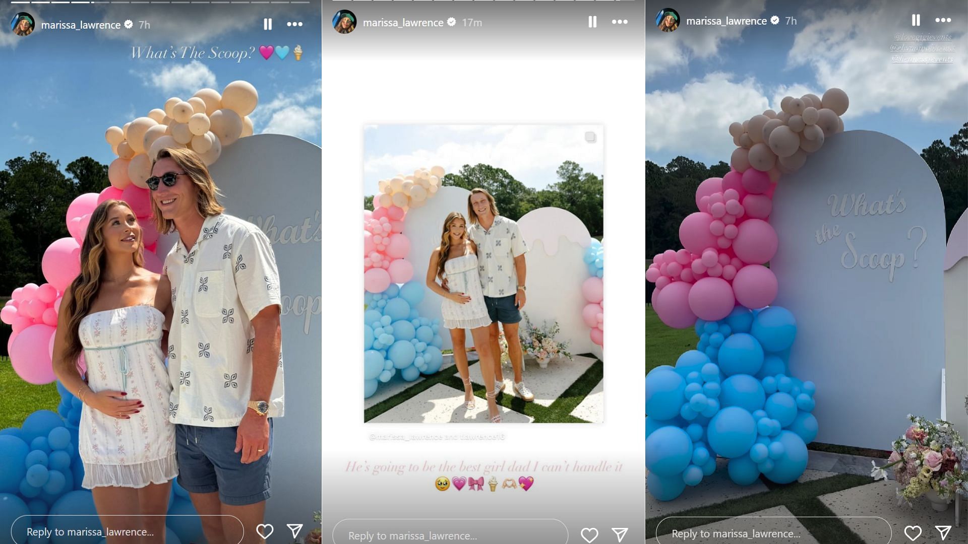 Marissa and Trevor Lawrence reveal their baby's gender with a grand celebration (Image Credit: @marissa_lawrence IG)