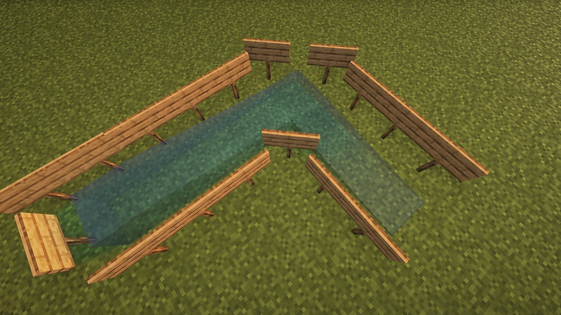 Signs controlling the flow of water (Image via Mojang)