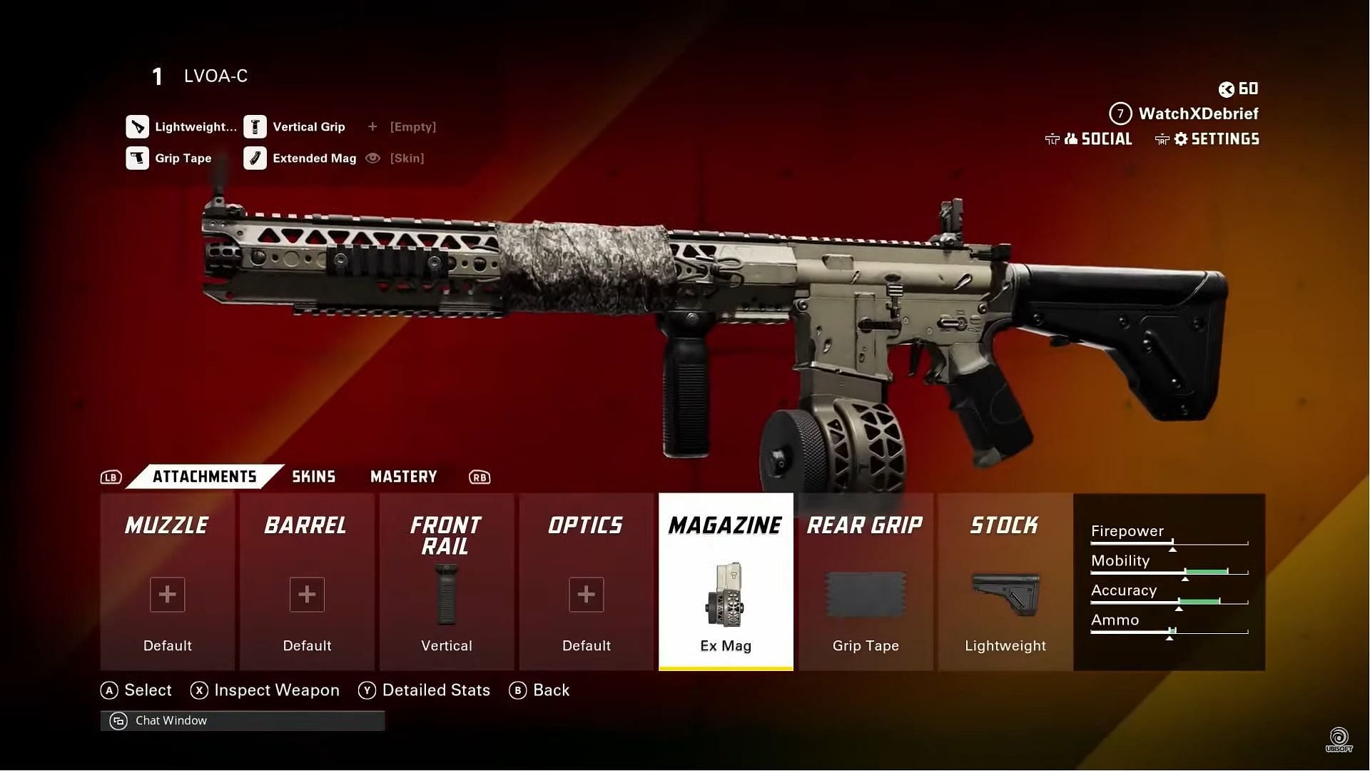 A quick glimpse at the LVOA-C assault rifle (Image via YouTube/@Ubisoft)