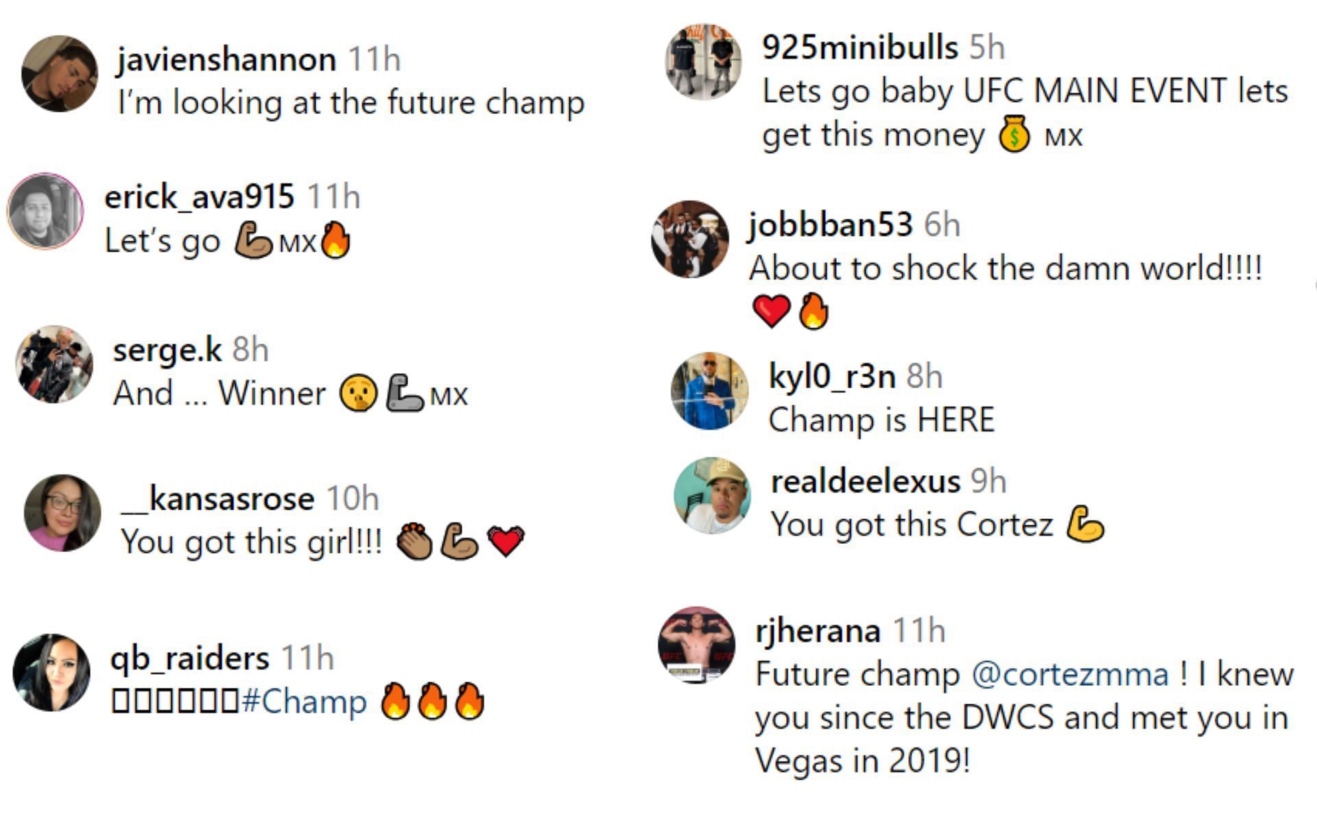 Screenshots of reactions [Images courtesy: @cortezmma on Instagram]