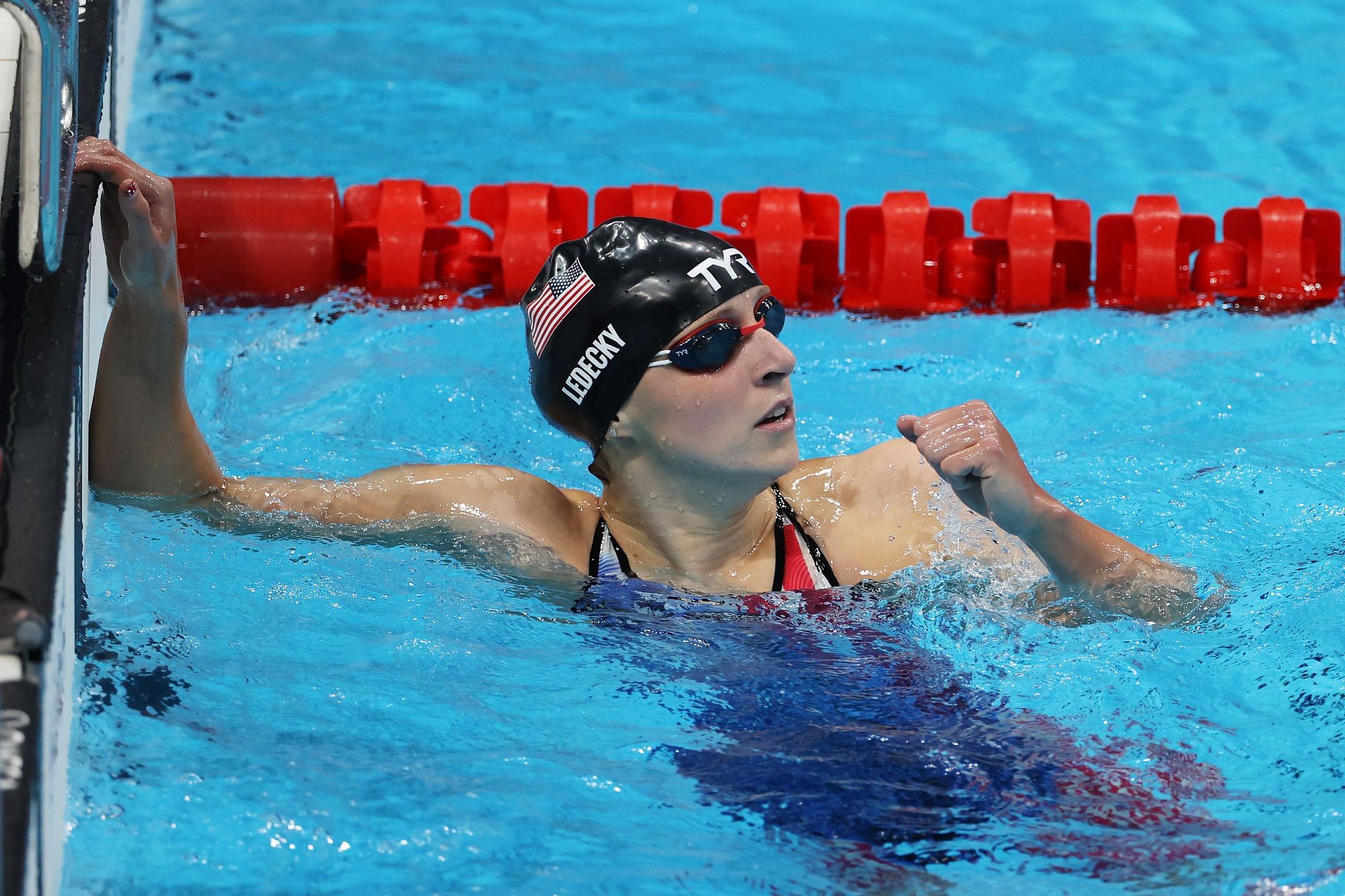 Katie Ledecky at the Tokyo Olympics 2020. (Photo by Al Bello/Getty Images)