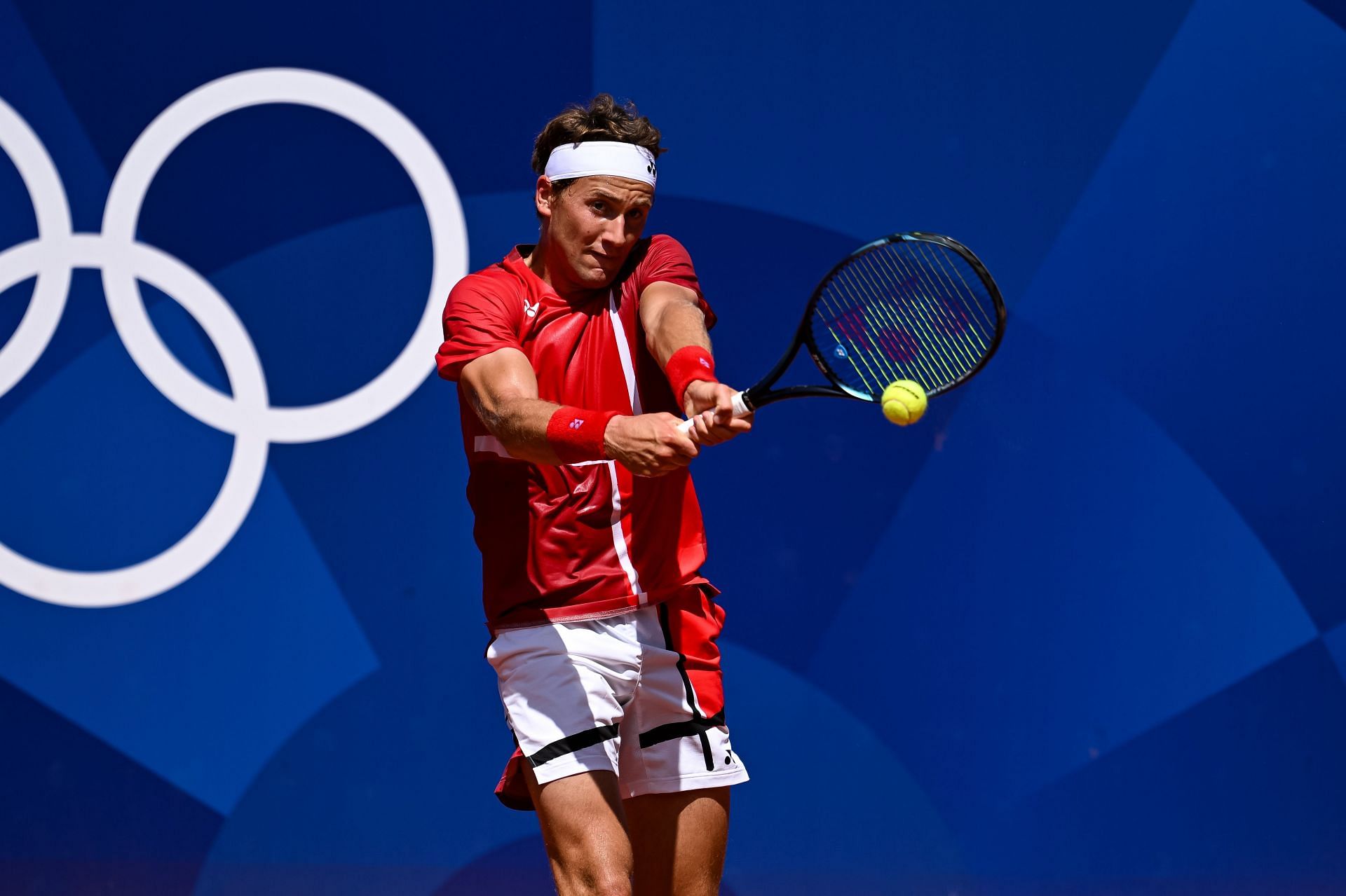 Ruud in action at the 2024 Paris Olympics. (Getty)