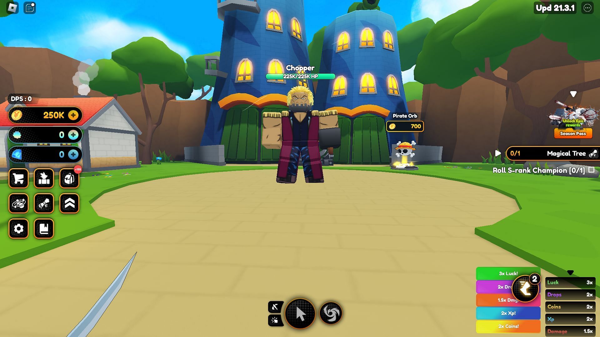 Chopper, the final boss of Pirate Town (Image via Roblox)