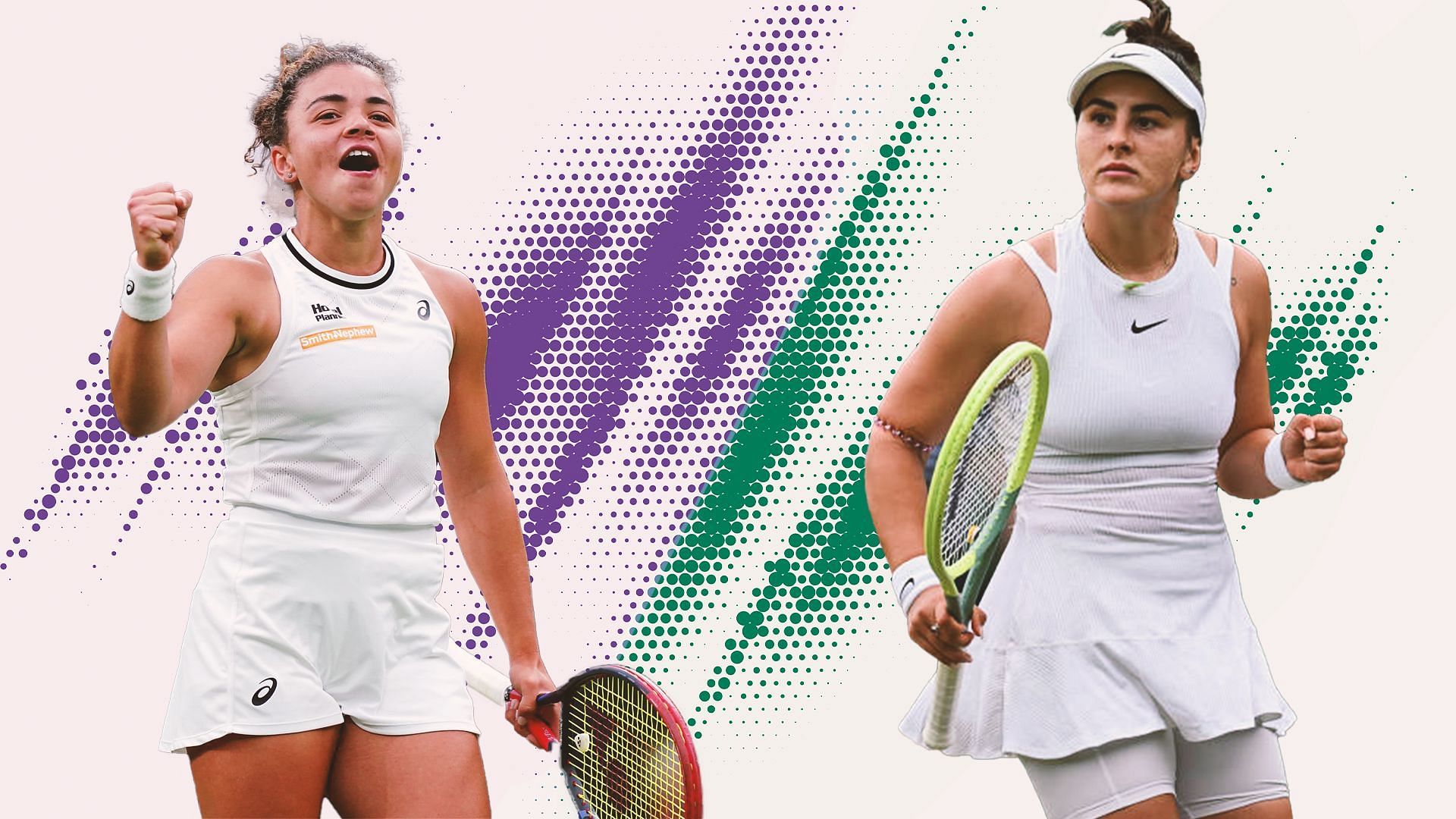 Jasmine Paolini vs Bianca Andreescu is one of the third-round matches at the 2024 Wimbledon. (Photos: Getty)