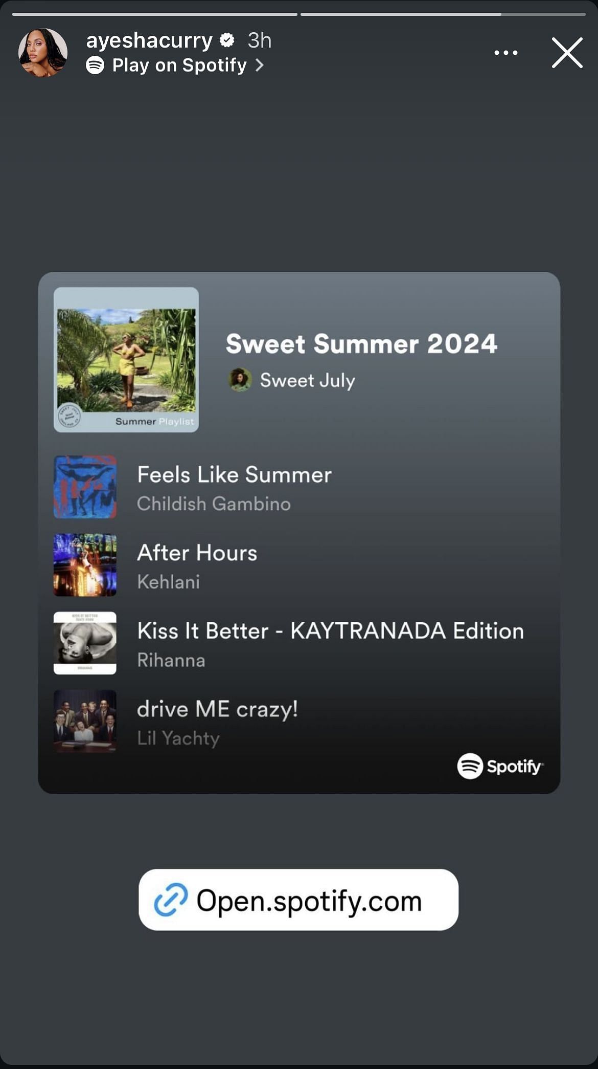 Steph Curry&#039;s wife Ayesha Curry shared the Sweet July playlist titled &quot;Sweet Summer 2024&quot;