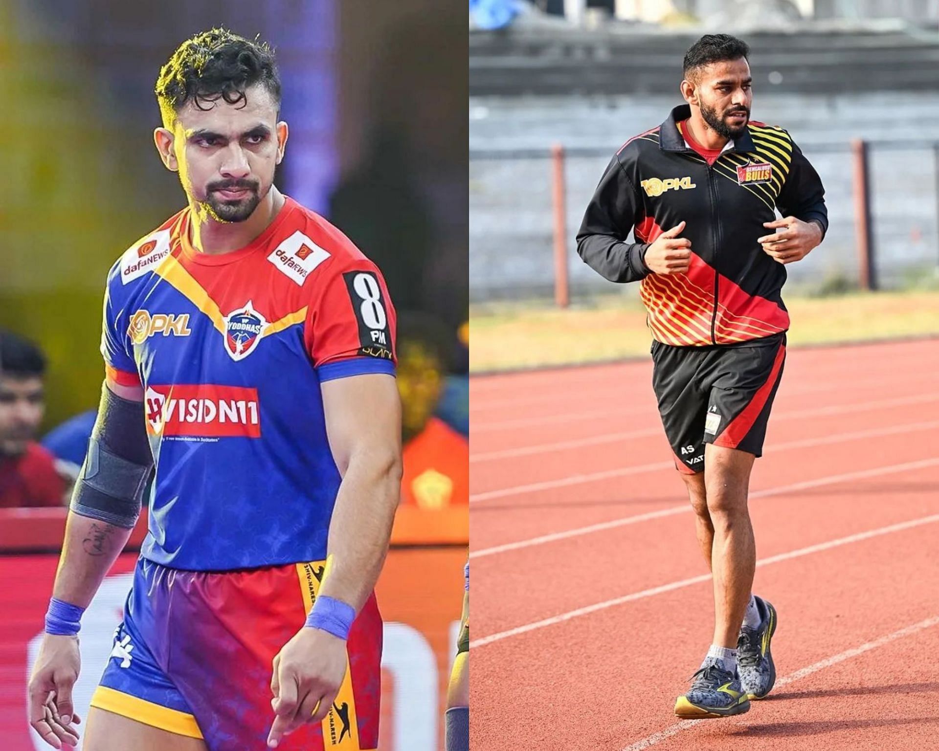 Ashu Singh (left) and Abhishek Singh (right) - Image Credits: Insta/UP Yoddhas and Insta/Bengaluru Bulls