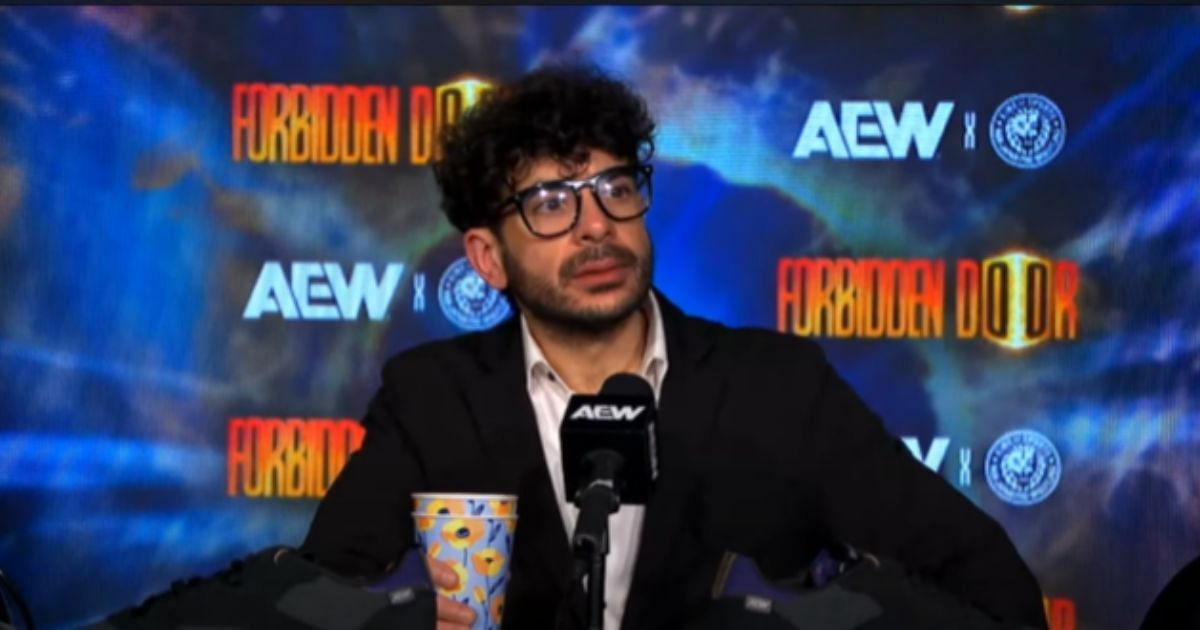 Tony Khan at 2024 Forbidden Door presser [Credit: AEW YouTube]