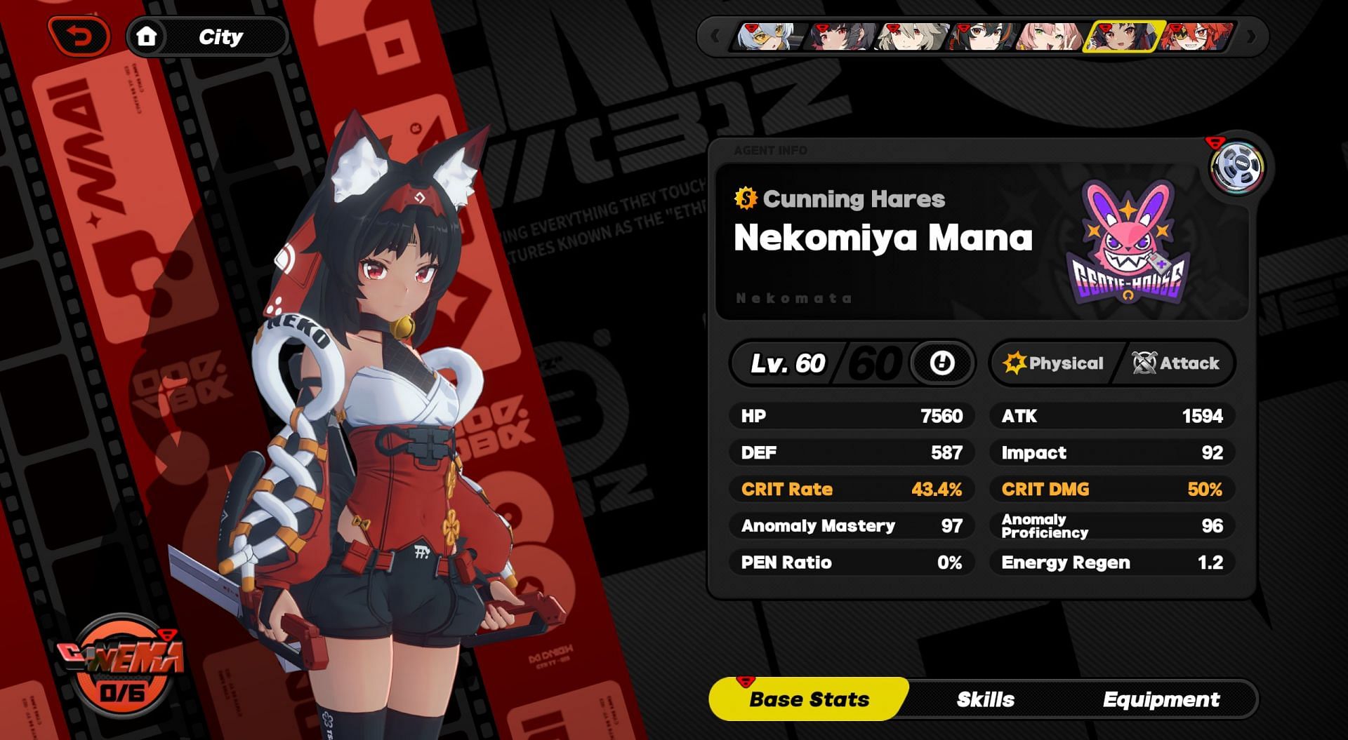 Stats for Neko (Image via HoYoverse)