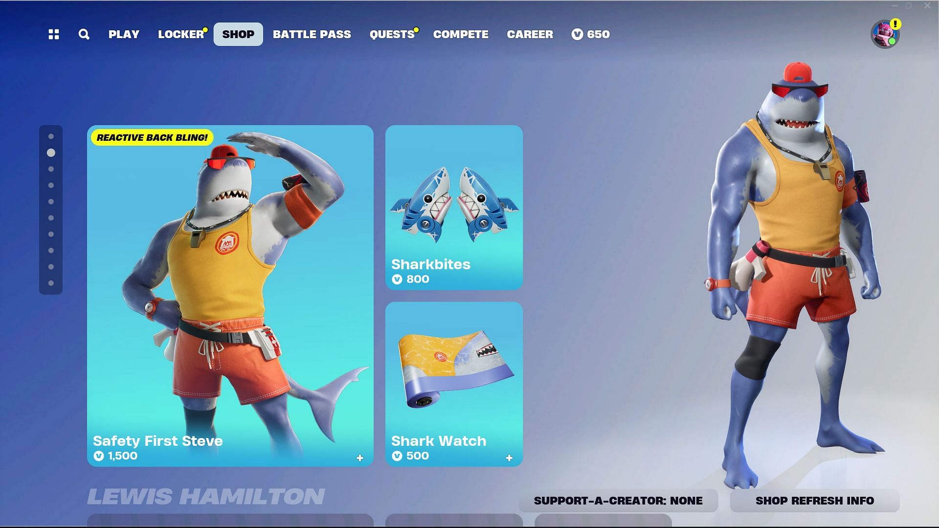 You can purchase the Safety First Steve skin in Fortnite separately (Image via Epic Games)