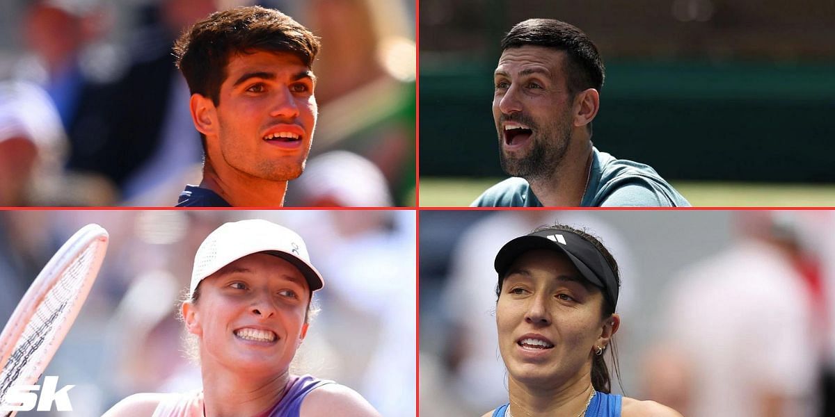 Fans were amused by the official 2024 Paris Olympics photos of Novak Djokovic, Carlos Alcaraz, Iga Swiatek, Jessica Pegula and others (Source: Getty)