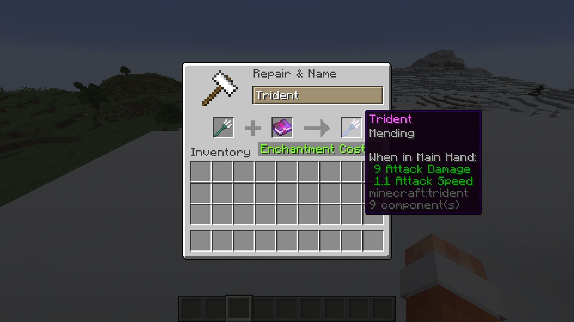 No overpowered weapon is complete without the Mending enchantment (Image via Mojang)