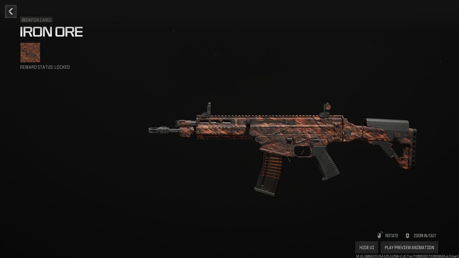 Iron Ore weapon camo in WZ (Image via Activision)