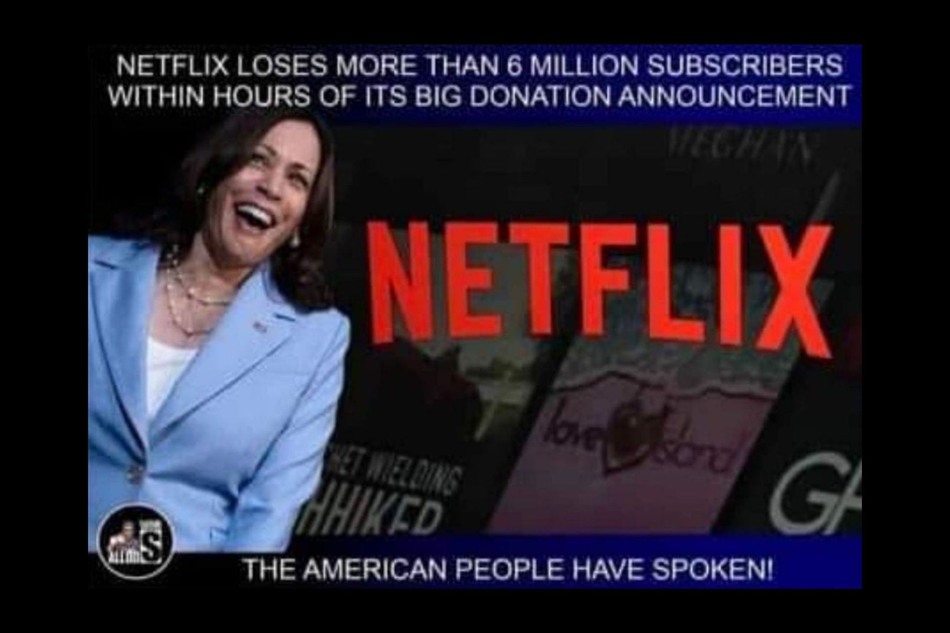 America&#039;s Last Line of Defense reports that Netflix is losing six million subscribers (Image via Facebook)