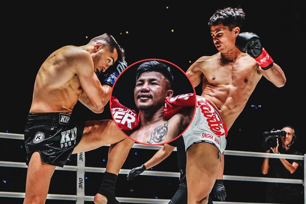 Rodtang (center) enjoyed watching his fellow Thai star Superbon (right) knock out Tayfun Ozcan in 2023. [Photos via: ONE Championship]