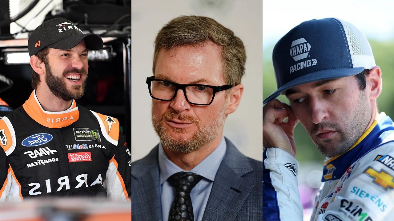 Daniel Suarez (L), Dale Earnhardt Jr., and Chase Elliott (R) (Source: First two images from USA TODAY Sports and the third one is from Getty Images)