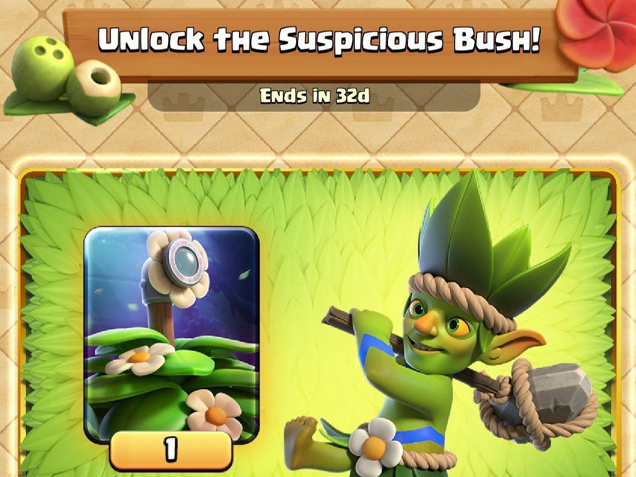 Suspicious Bush unlock offer (Image via Supercell)