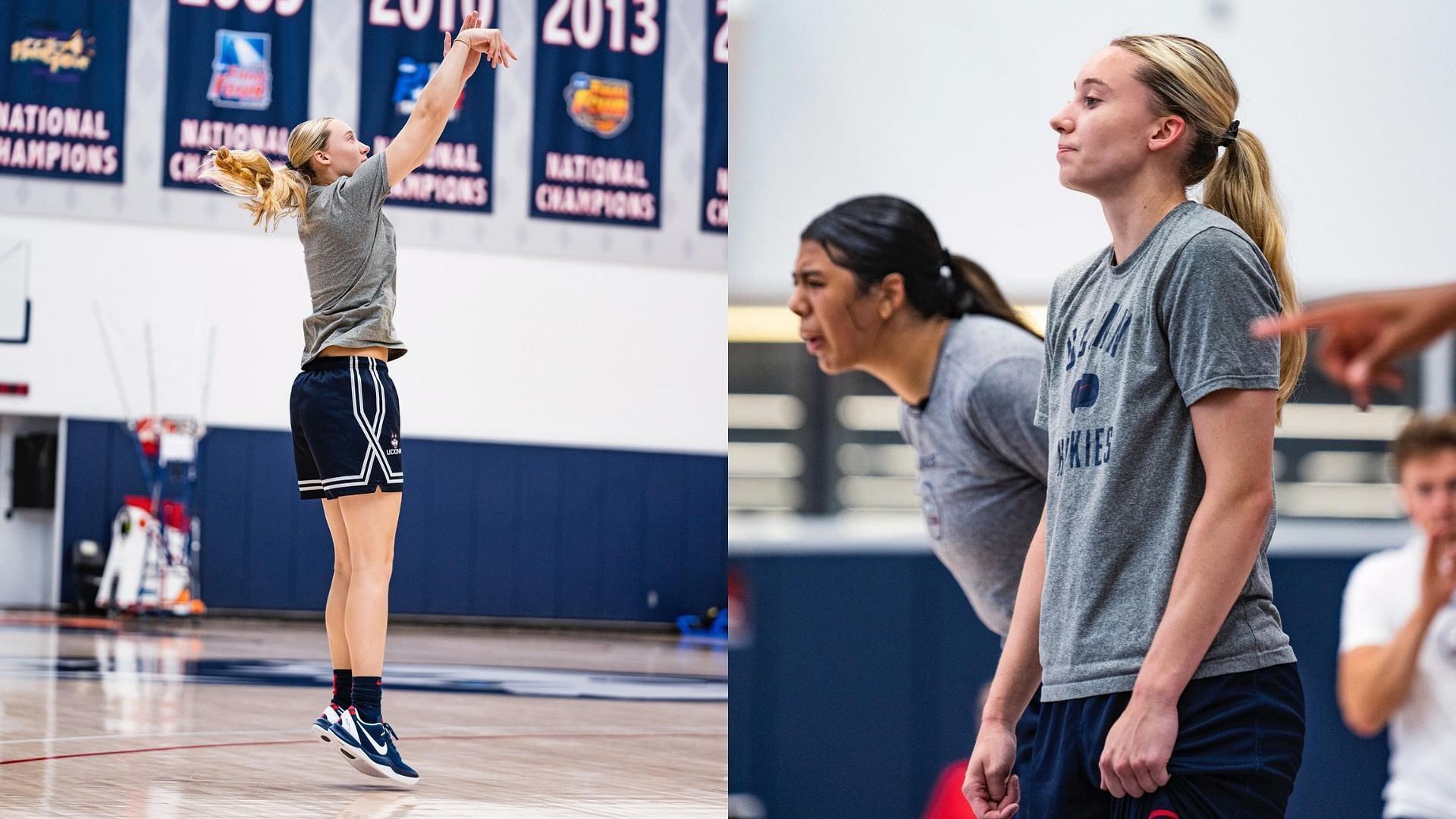 Paige Bueckers practicing on training at UConn