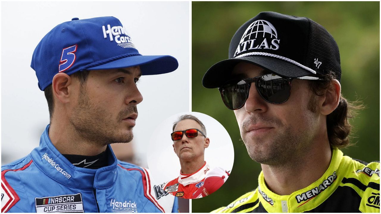 Kyle Larson, Kevin Harvick and Ryan Blaney (Images via Getty)