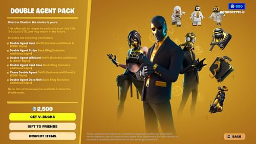 You can purchase the Double Agent skins in Fortnite (Image via Epic Games)