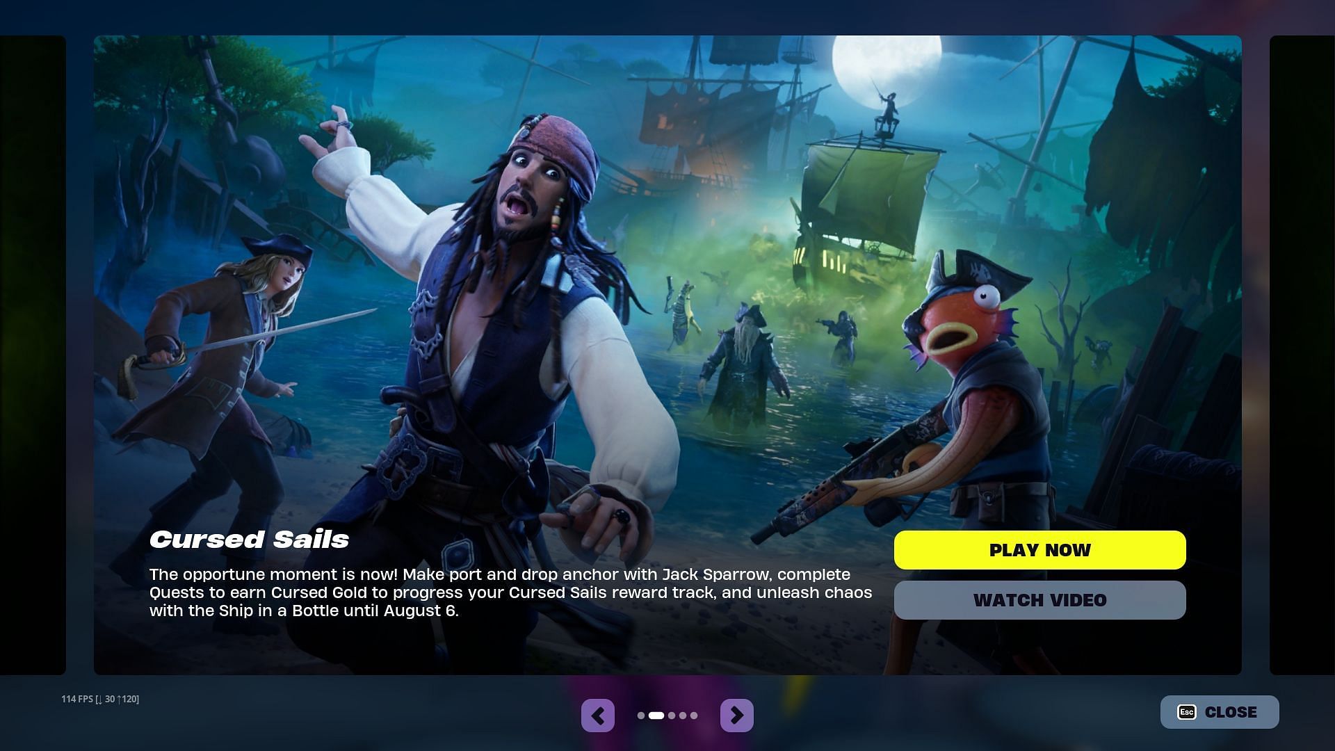 Jack's Ship Glider in Fortnite will stay until August 6, 2024 (Image via Epic Games)