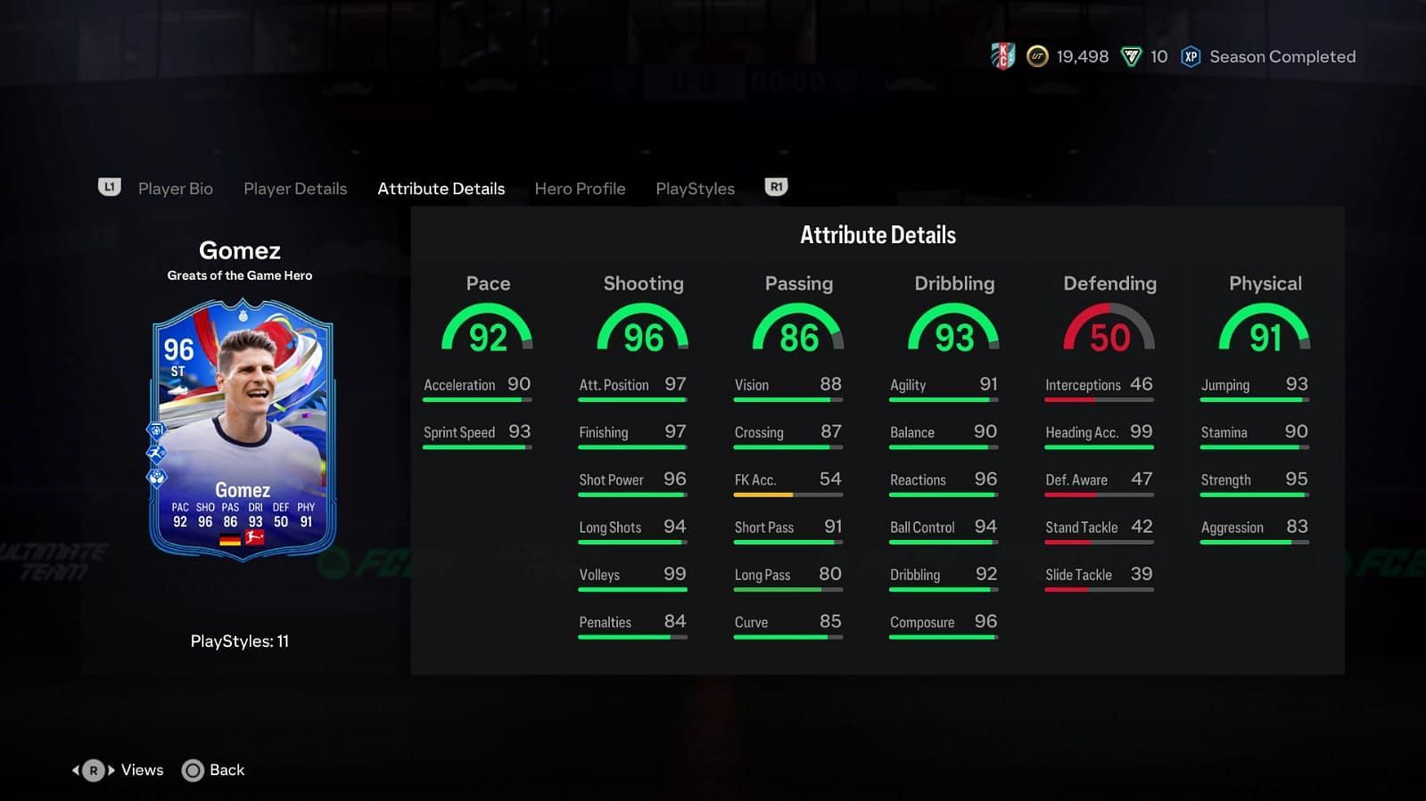 The card has amazing stats (Image via EA Sports)