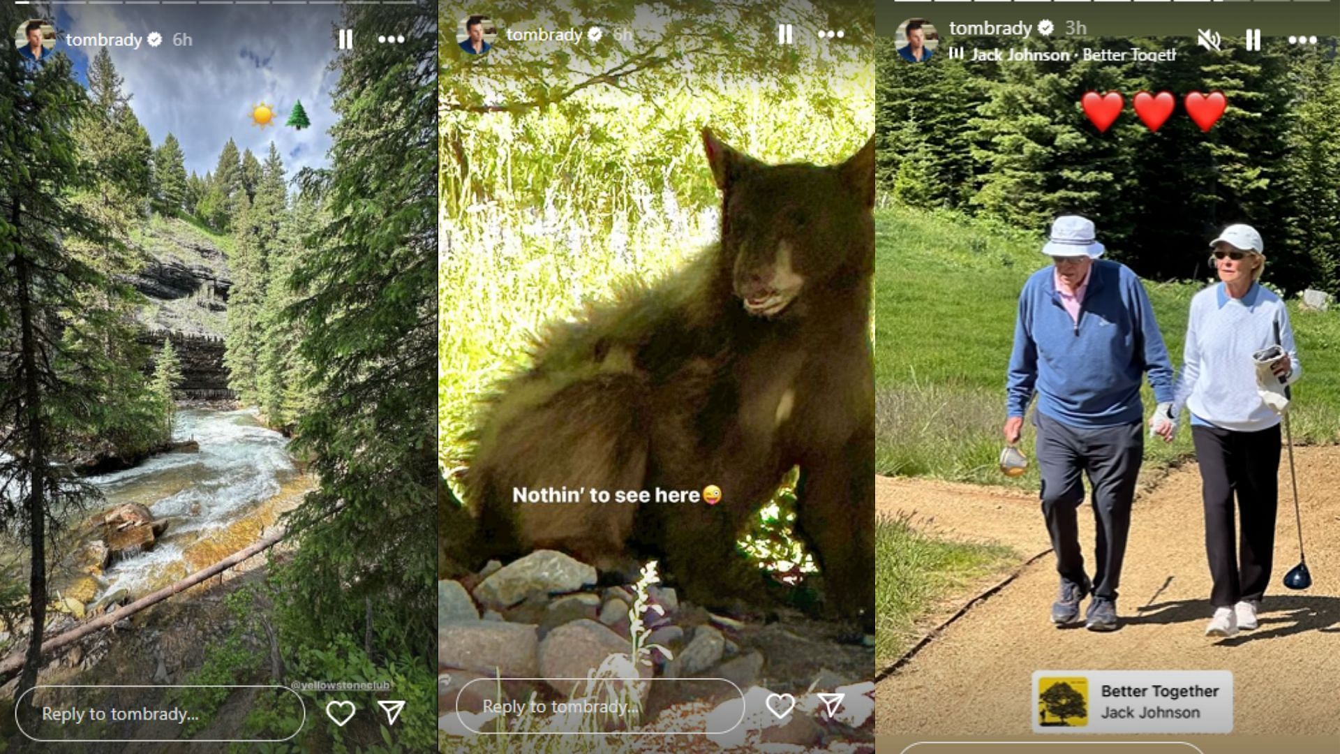 Brady shared a few glimpses of his trip to Montana. (Photos via IG)