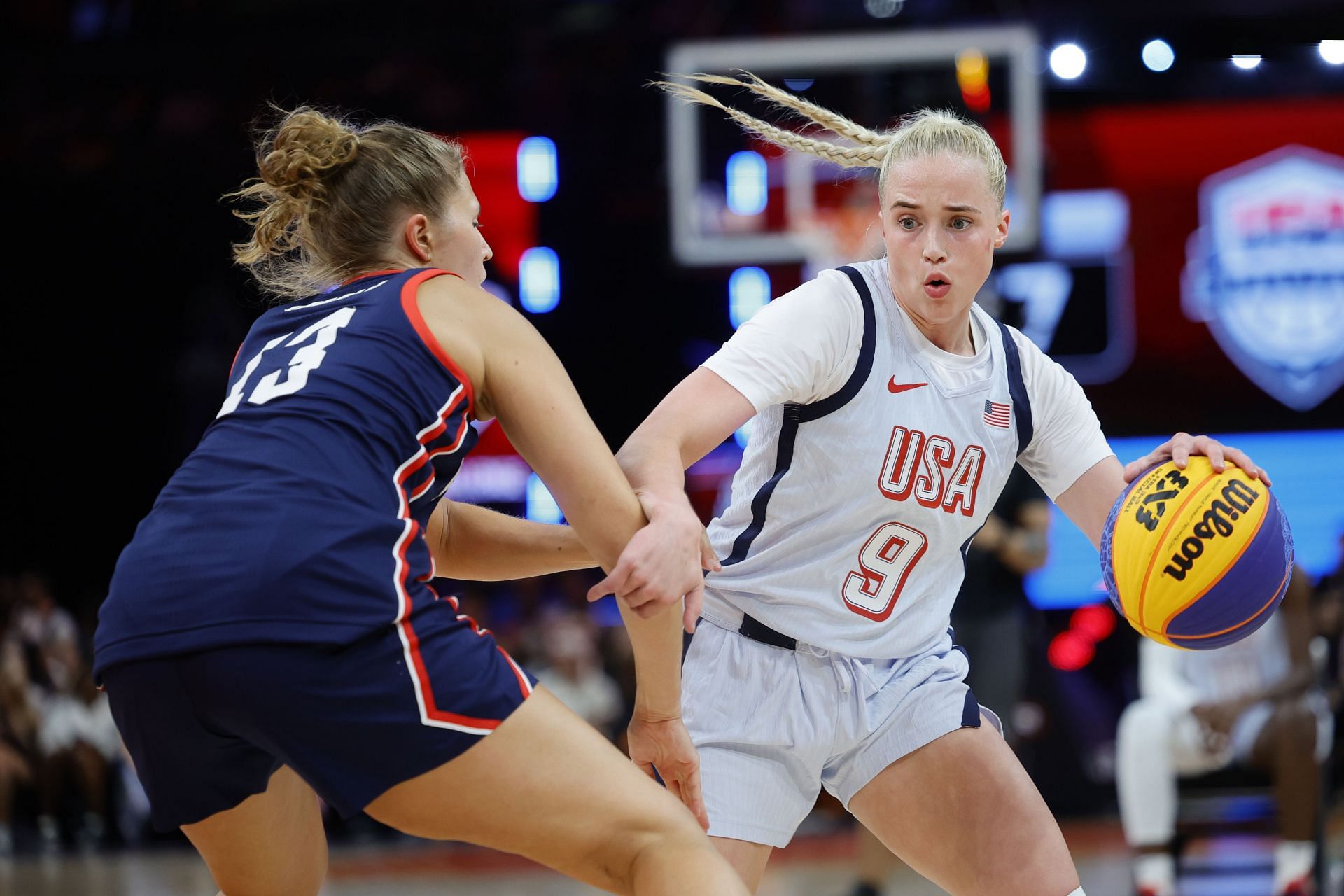 Team USA women's basketball star Hailey Van Lith (R) (Source: Getty)