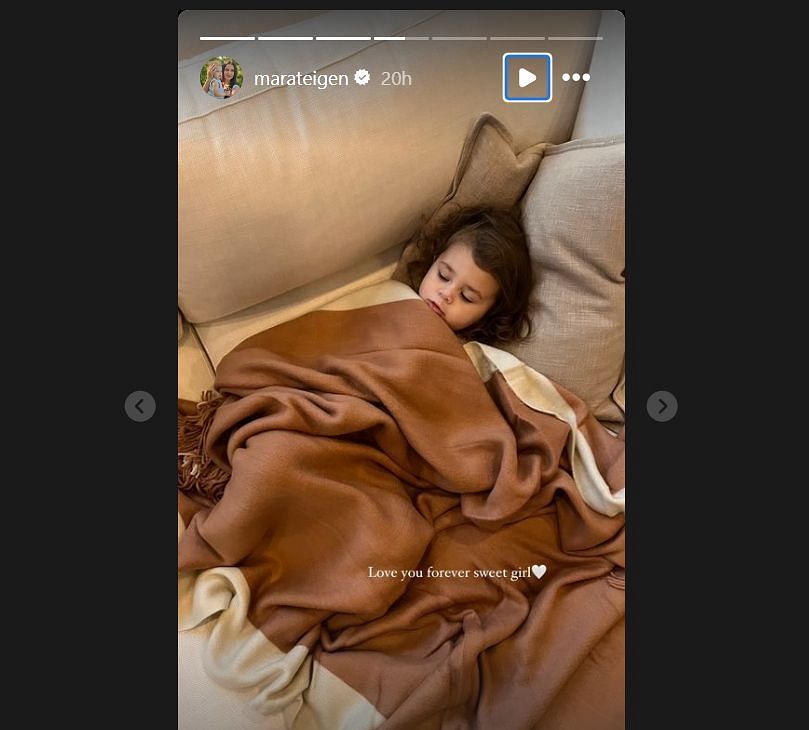 Teign shared a picture of herself sleeping. Image: Mara Teigen Instagram