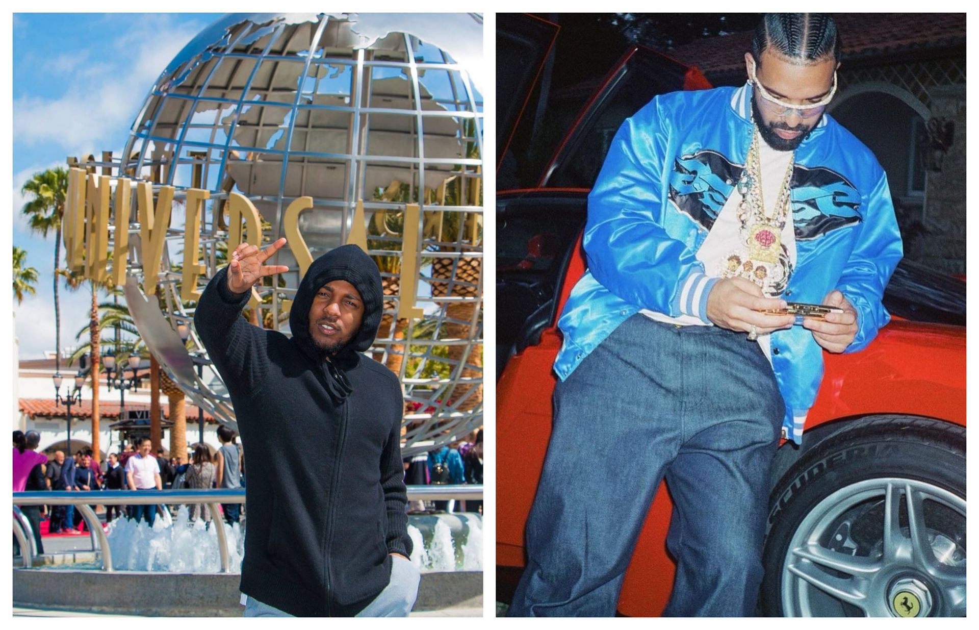 Drake and Kendrick Lamar (Images via official Facebook @Drake and Kendrick Lamar)