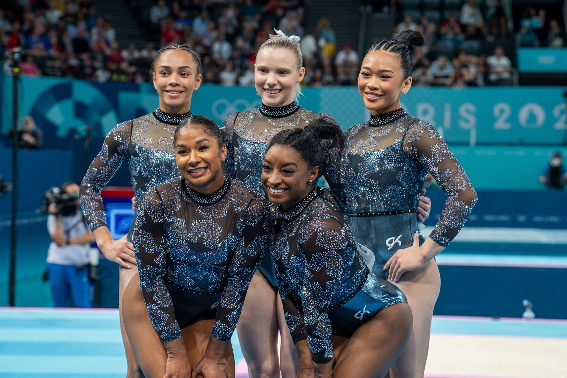 Team USA Women&#039;s Gymnastics side at the Paris Olympics 2024 (Image via: Getty Images)