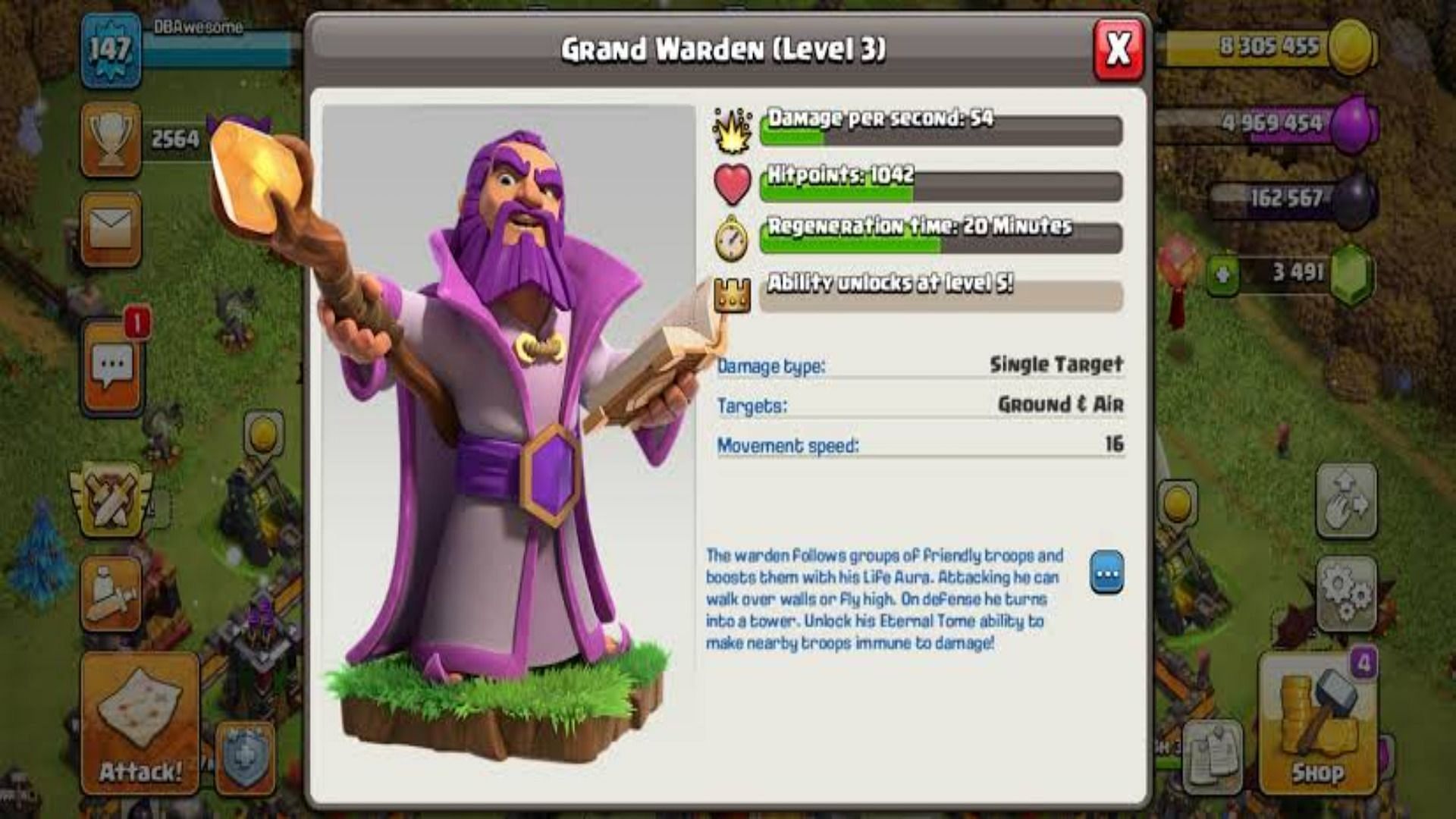 Clash of Clans Clash Games Grand Warden skin