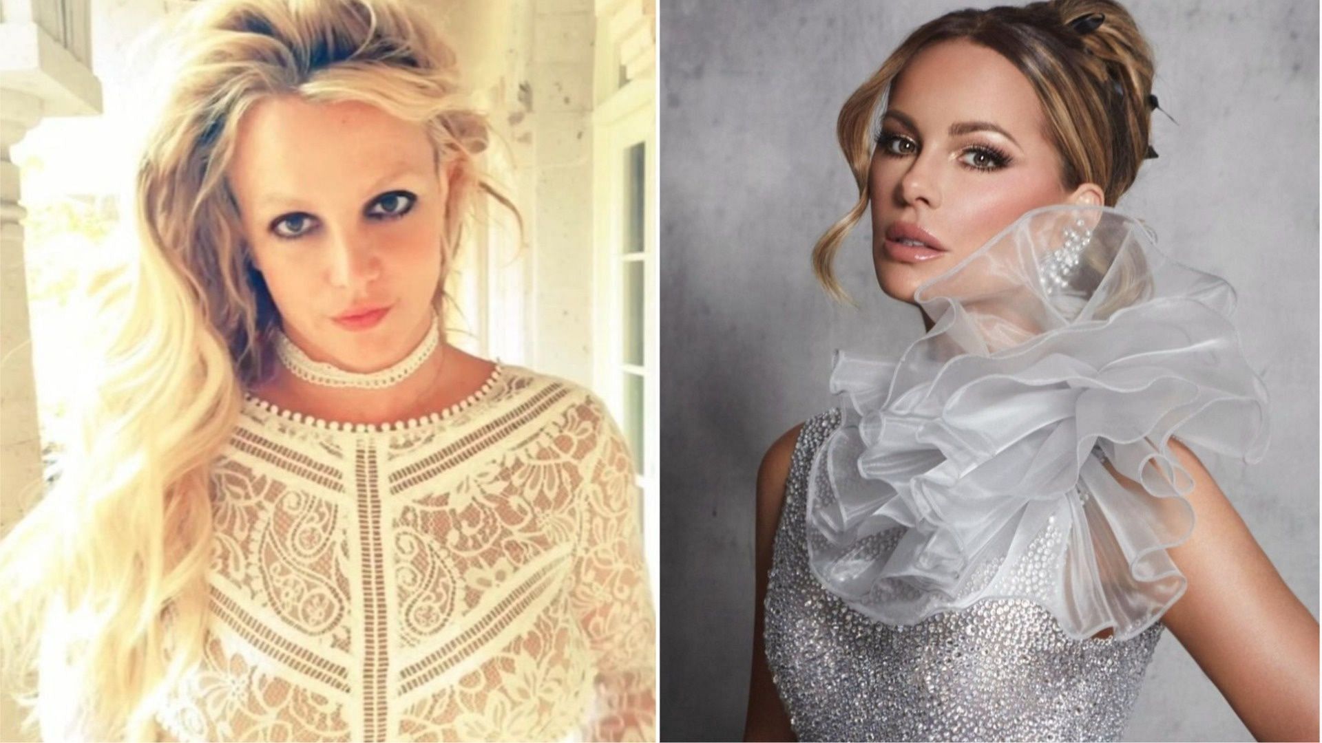 Britney Spears and Kate Beckinsale, (Images via @britneyspears and @katebeckinsale/Instagram) 