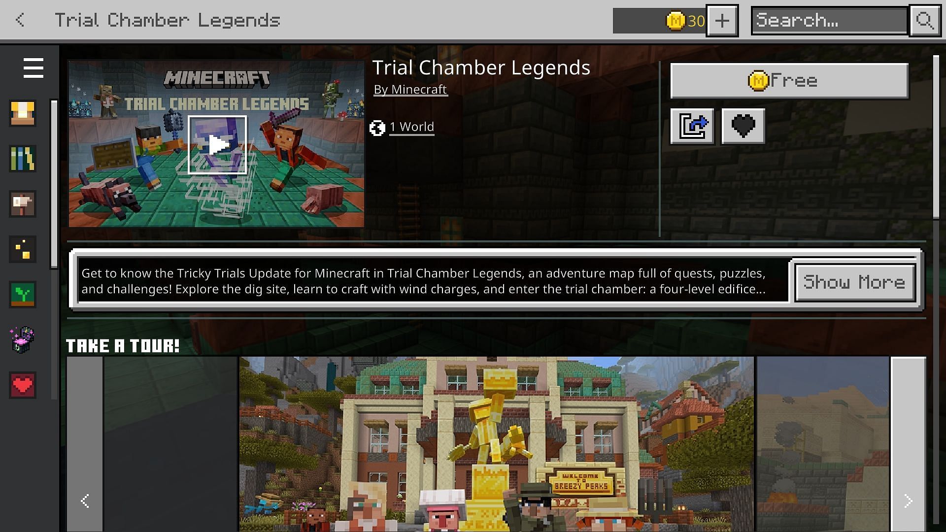 Minecraft&#039;s Trial Chamber Legends map can be found on the in-game marketplace (Image via Mojang)