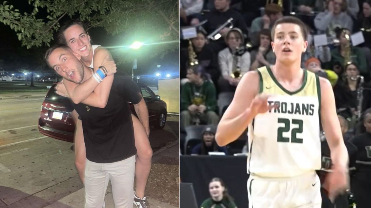 Caitlin Clark and Connor McCaffery react to an IG post announcing Jack McCaffery