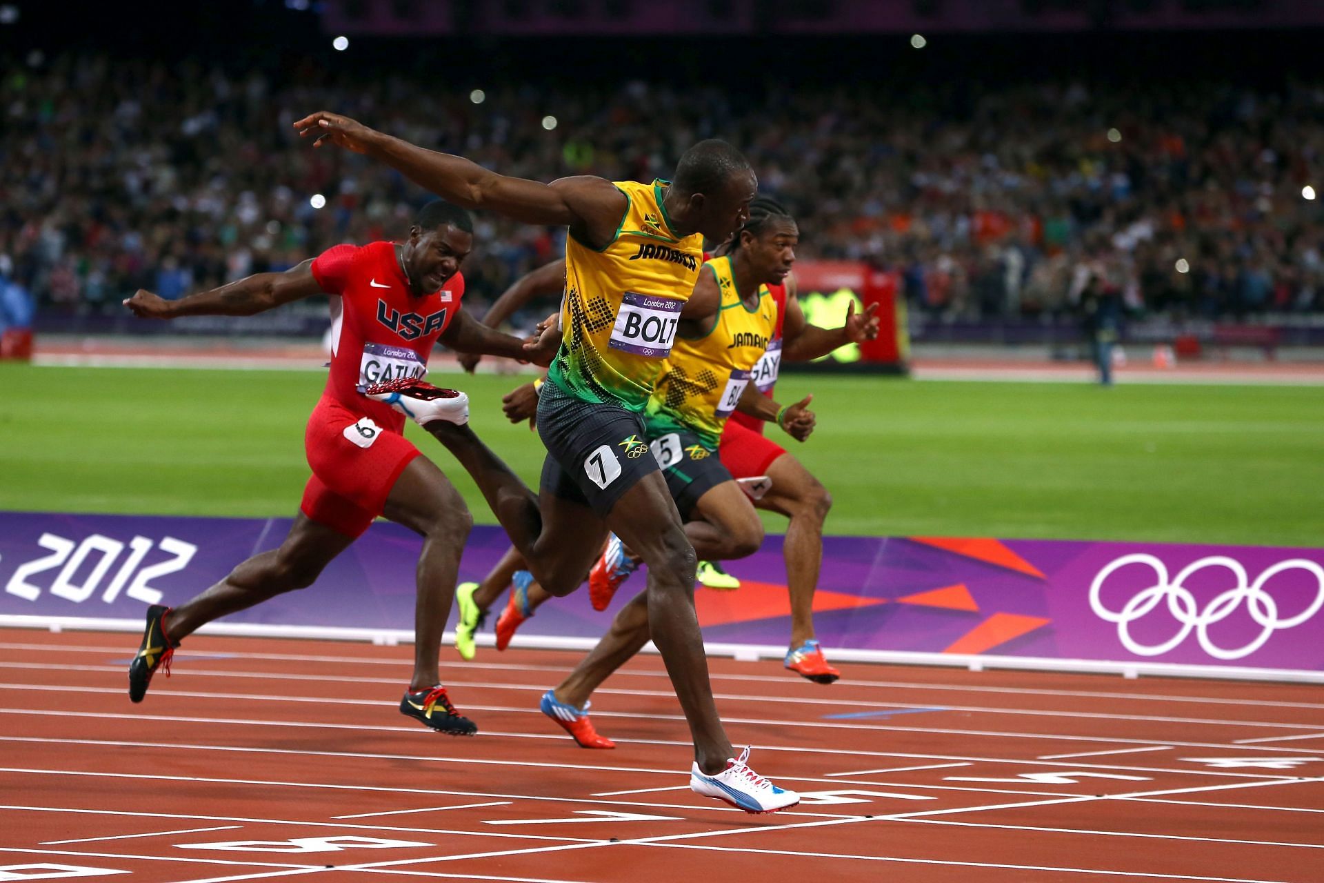 Yohan Blake competing in the 100m finals at London 2012 - Getty Images