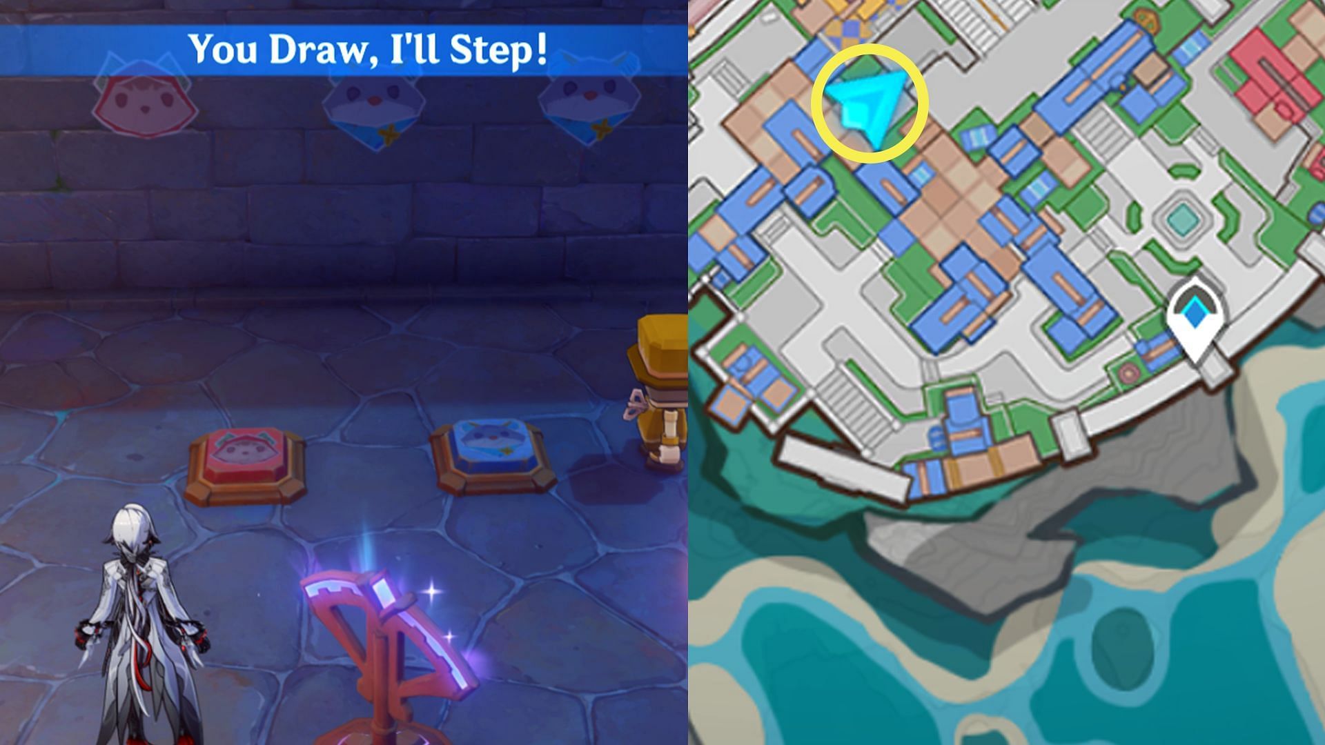 Location of graffiti puzzle #1 (Image via HoYoverse)