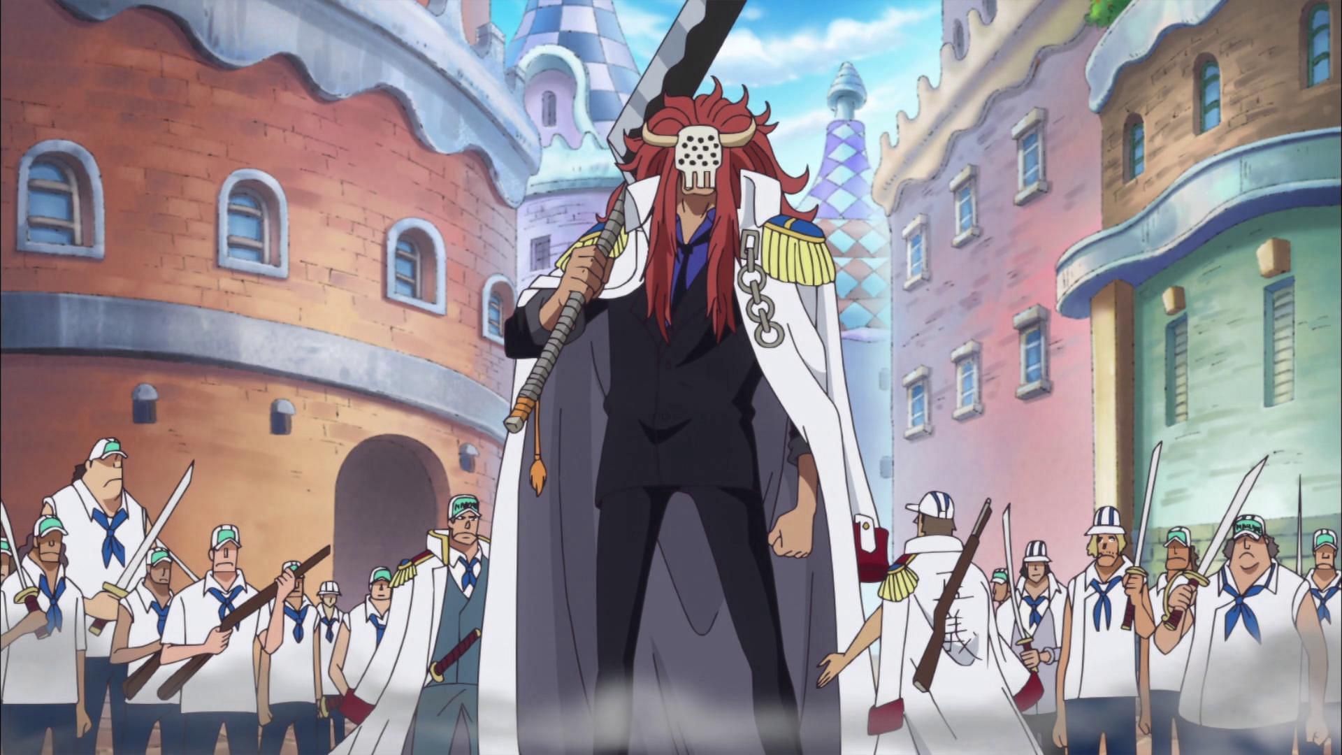 Bastille wielding Shark Cleaver in One Piece (Image via Toei Animation)