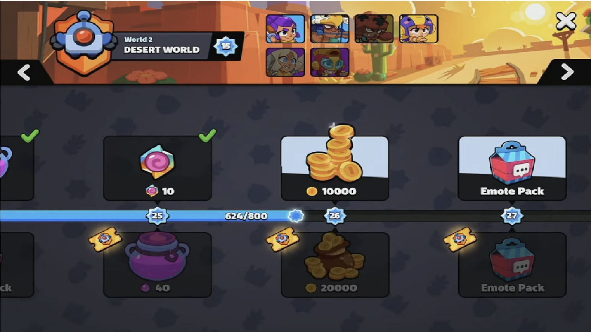 Desert World progression path in Squad Busters (Image via Supercell)