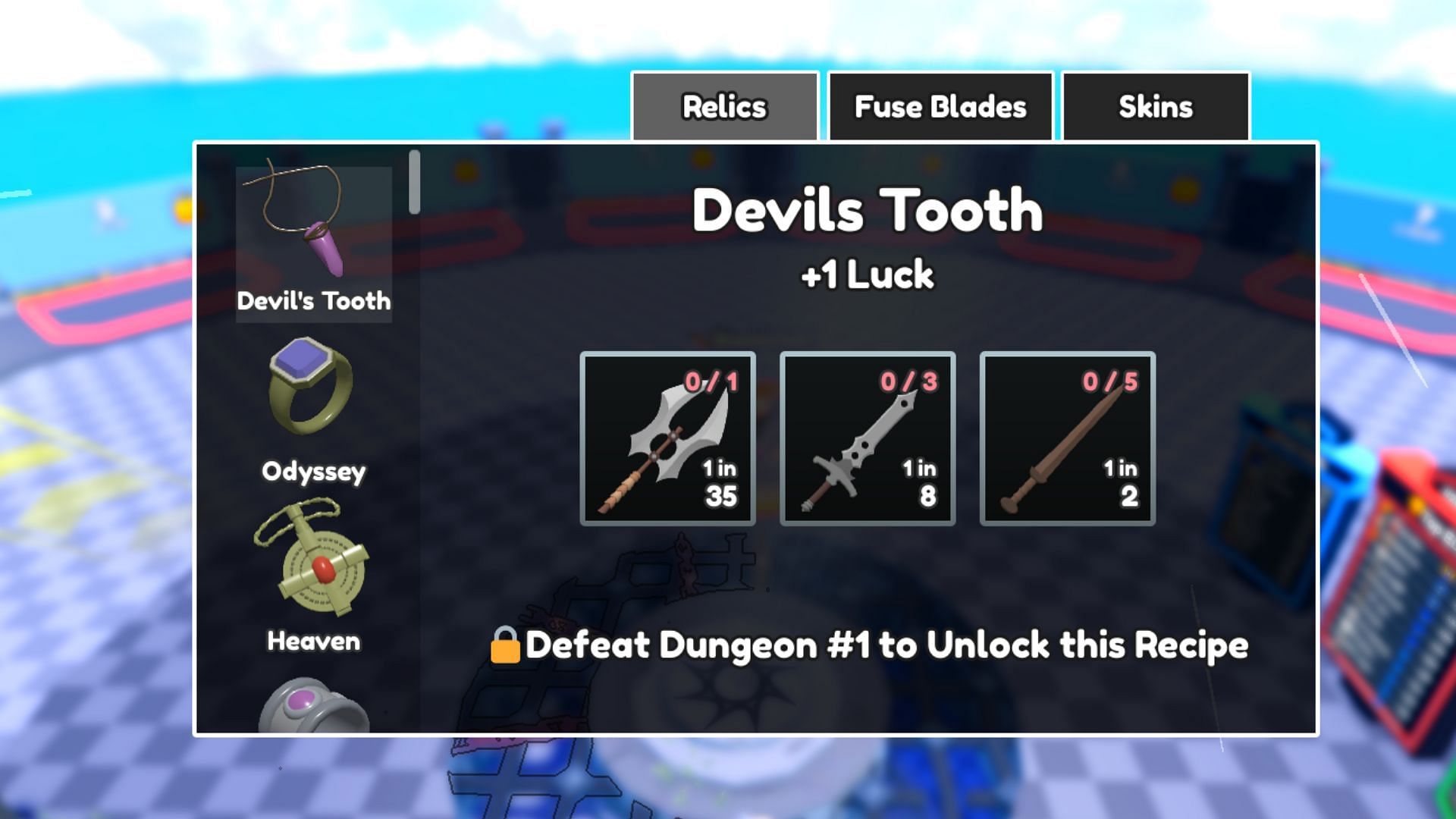 Buy any weapon from Blacksmith in Dungeon RNG (Image via Roblox)