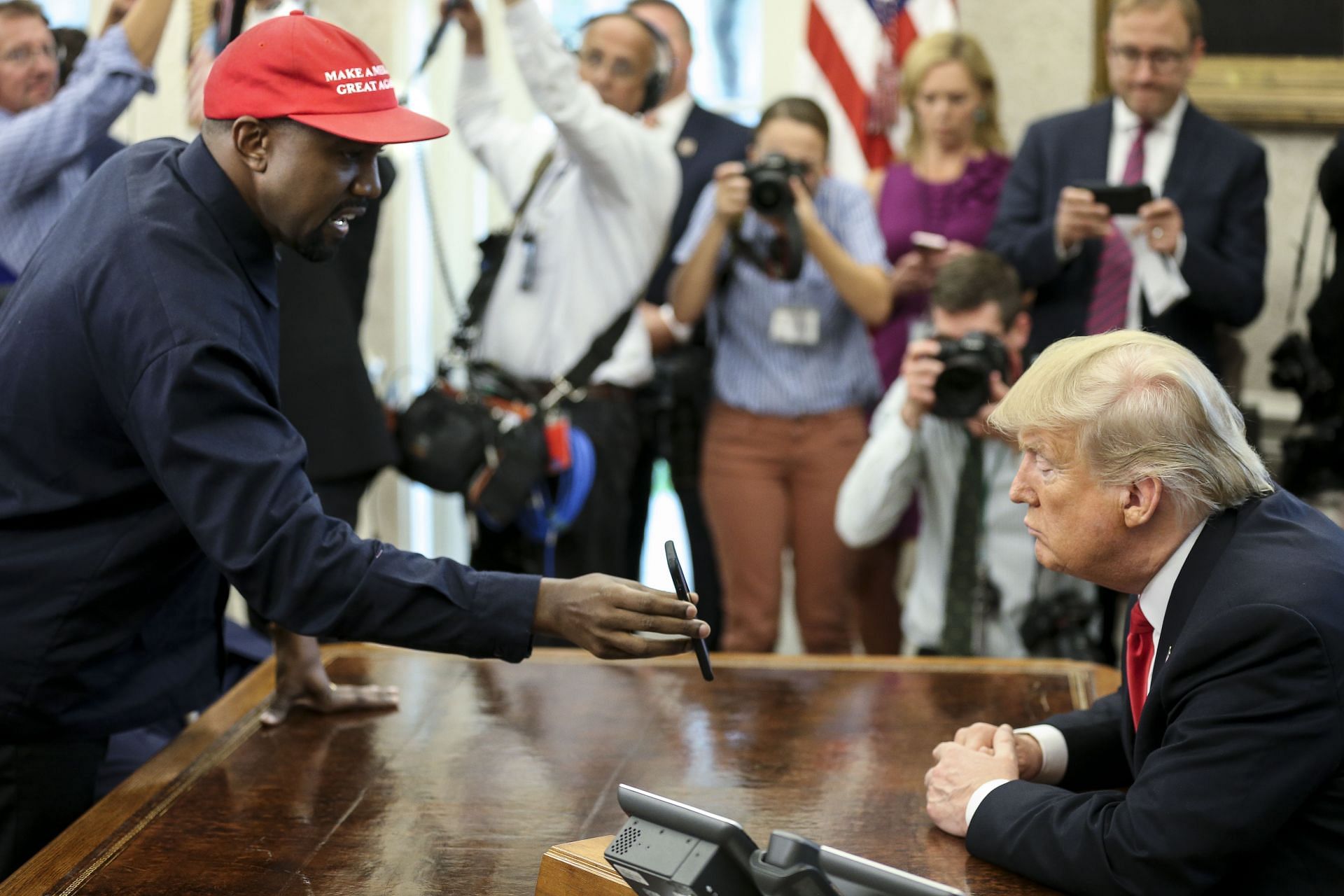 President Trump Hosts Kanye West And Former Football Player Jim Brown At The White House - Source: Getty (Photo by Oliver Contreras - Pool/Getty Images)