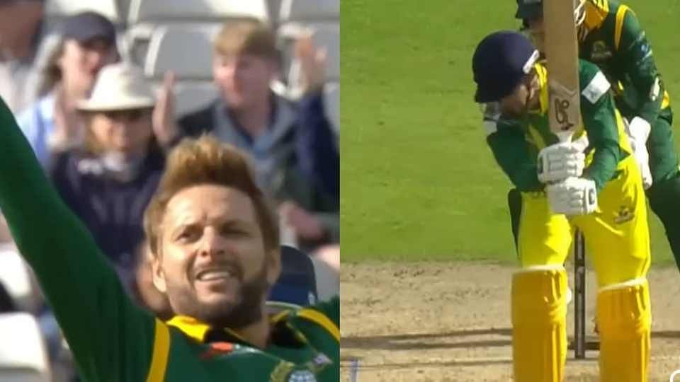 Shahid Afridi dismissed Tim Paine in WCL 2024 (Image: Instagram/WCL)