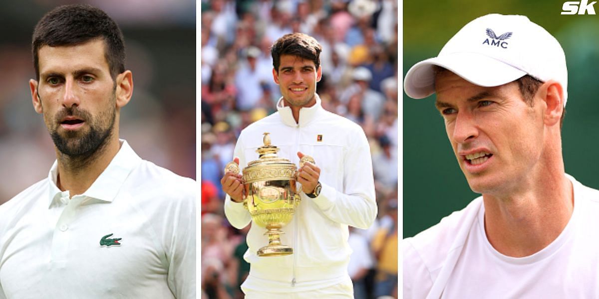 (From L-R) Novak Djokovic, Carlos Alcaraz and Andy Murray [Image Source: Getty Images]