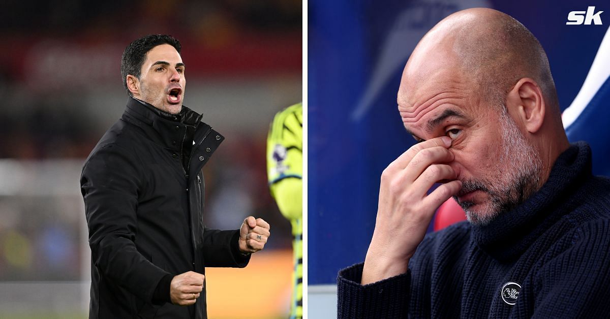 Mikel Arteta (left) and Pep Guardiola