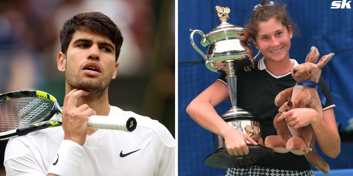 Carlos Alcaraz (L) and Monica Seles (R) [Image Source: Getty Images]